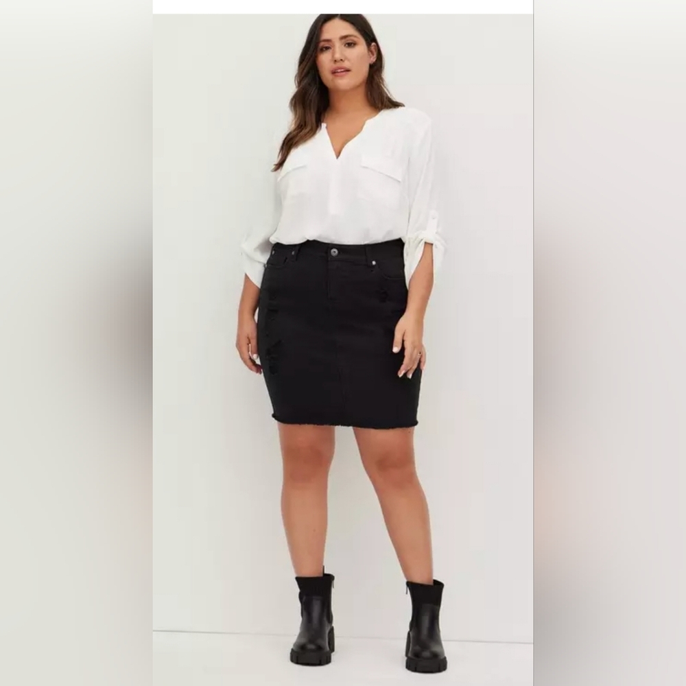 torrid Black Denim Pencil Skirt